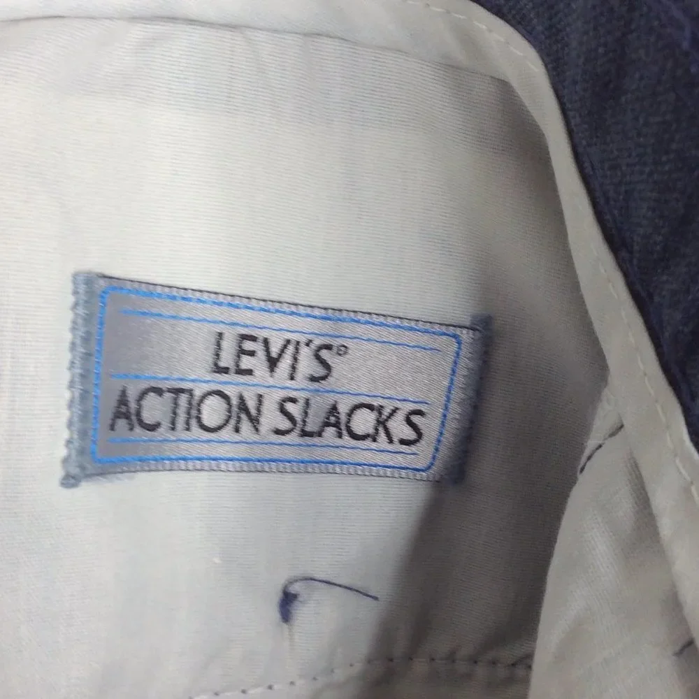 Vintage 1970s Levis Action Slacks Pants‎ Mens Size 36x34 Blue Leisure Disco Suit